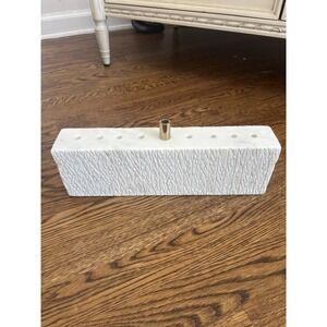 Hanukkah White Stone Marble Menorah NWOT Heavy Textured